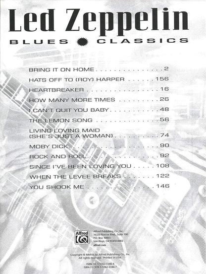 Led Zeppelin Blues Classics Guitar Tab