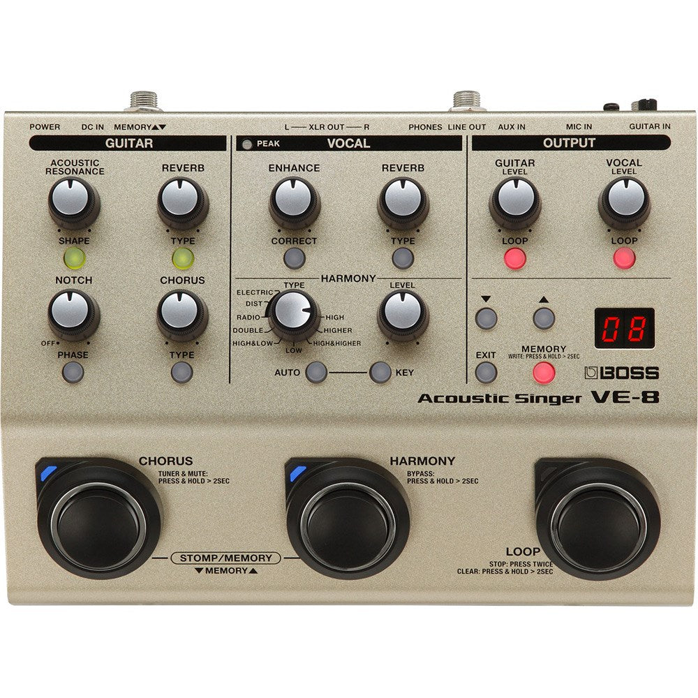 Boss VE8 Acoustic Singer Effects Processor Pedal