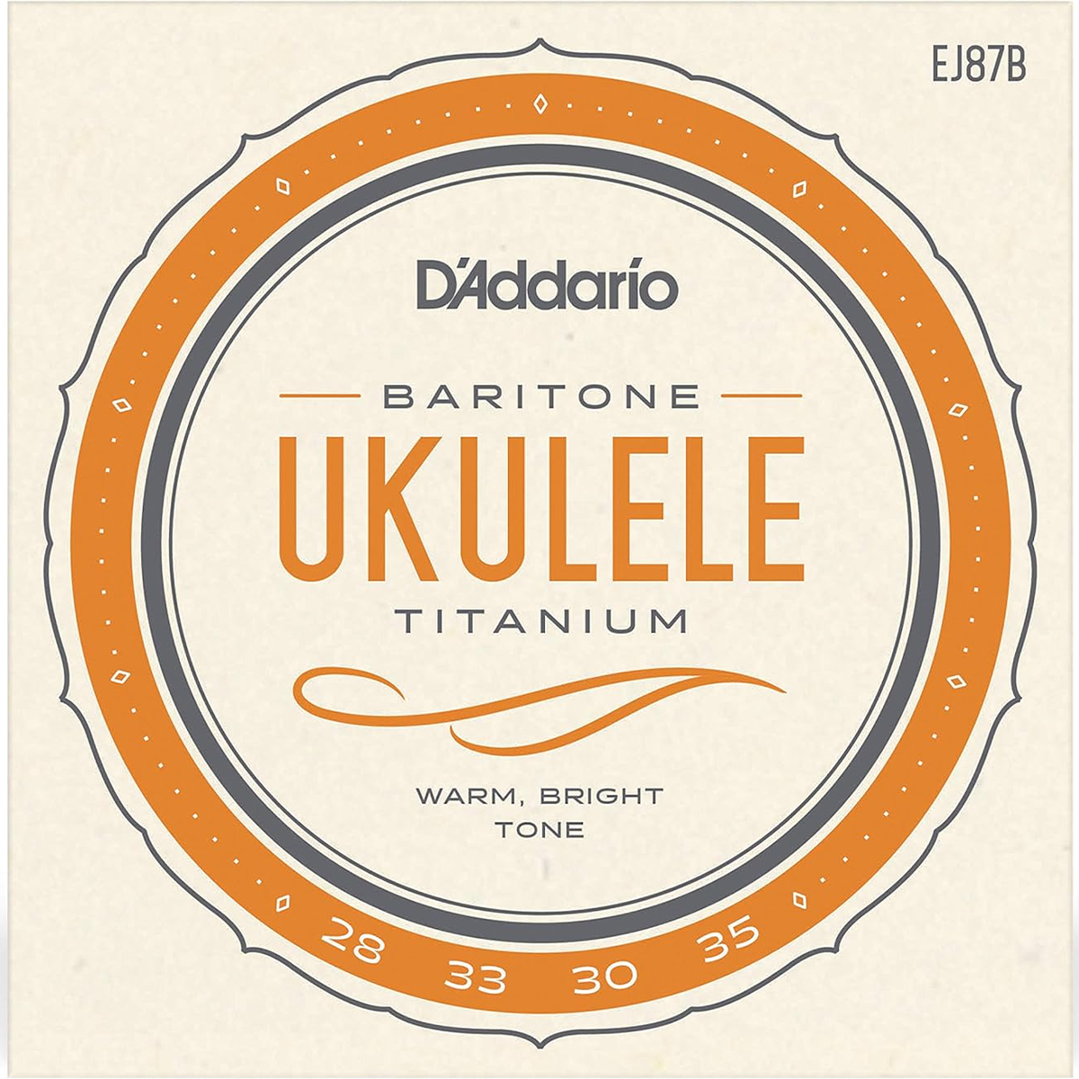 D'Addario Baritone Ukulele Titanium/Silver String Set 28-35 Gauge