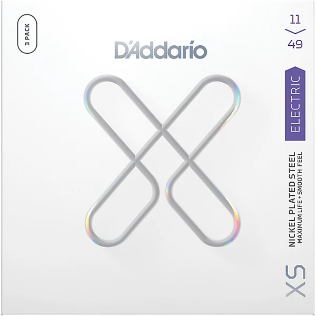 D'Addario XS Medium Coated Electric Guitar Strings 3 Pack 11-49 Gauge