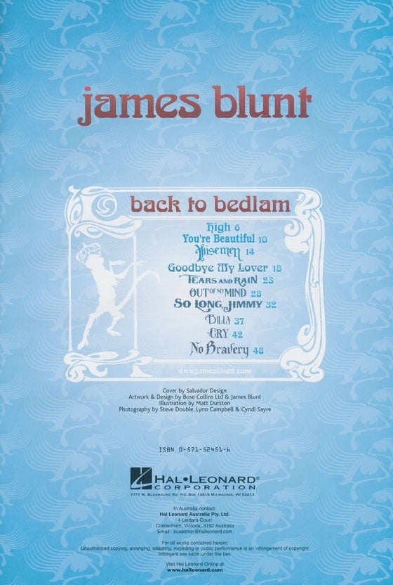 James Blunt Back To Bedlam PVG