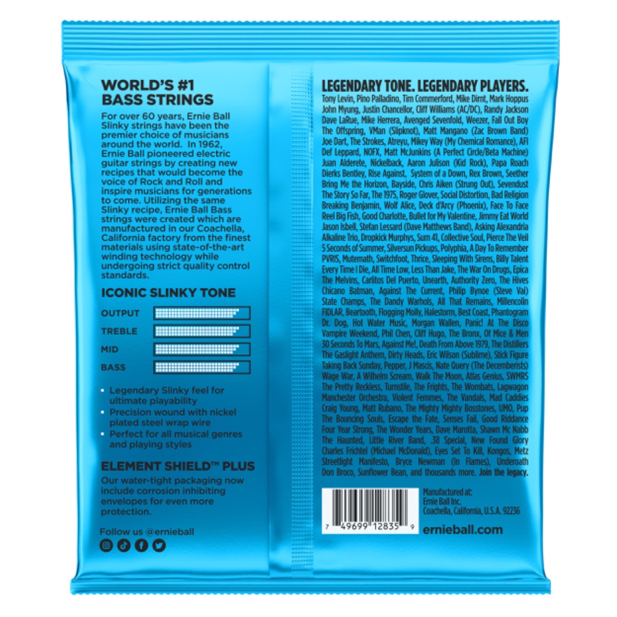 Ernie Ball Extra Slinky Electric Nickel Wound Bass String, .040 -.095 Gauge
