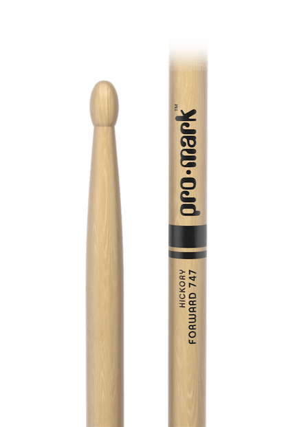 Promark Forward 747 Lacquered Hickory Wood Tip Drumsticks