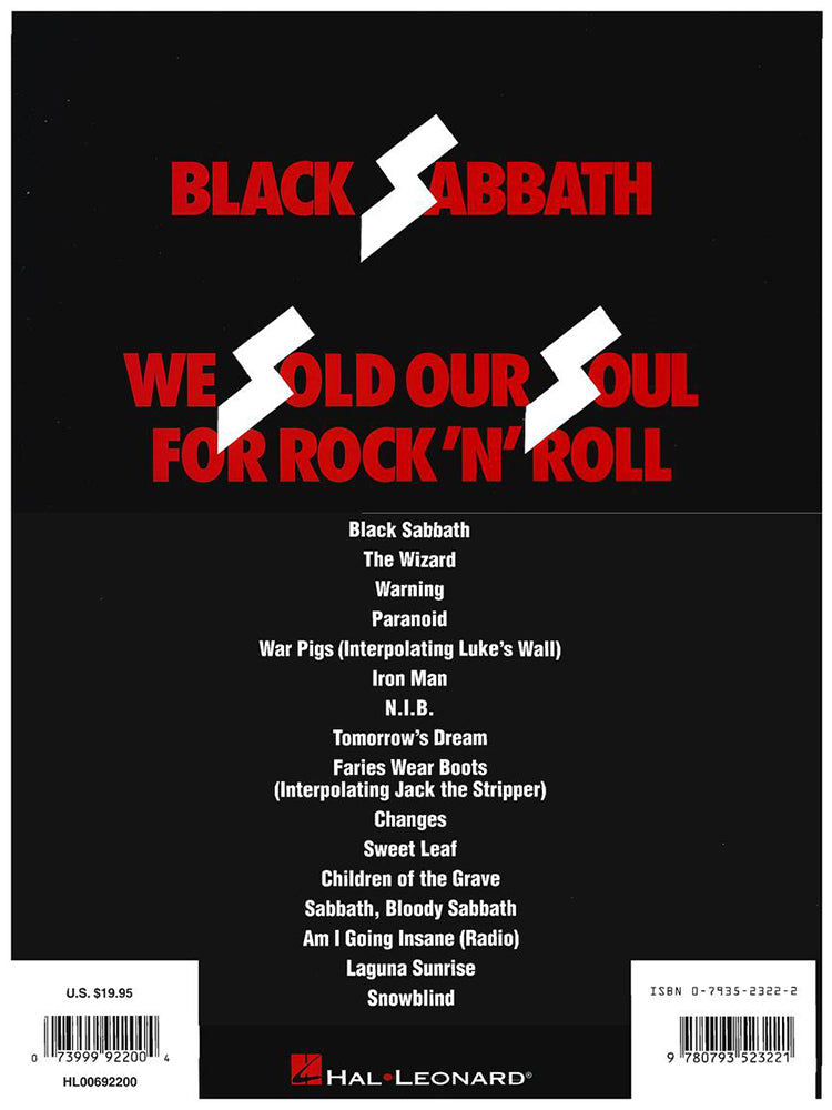 Black Sabbath We Sold Our Soul For Rock 'N' Roll Guitar Tab