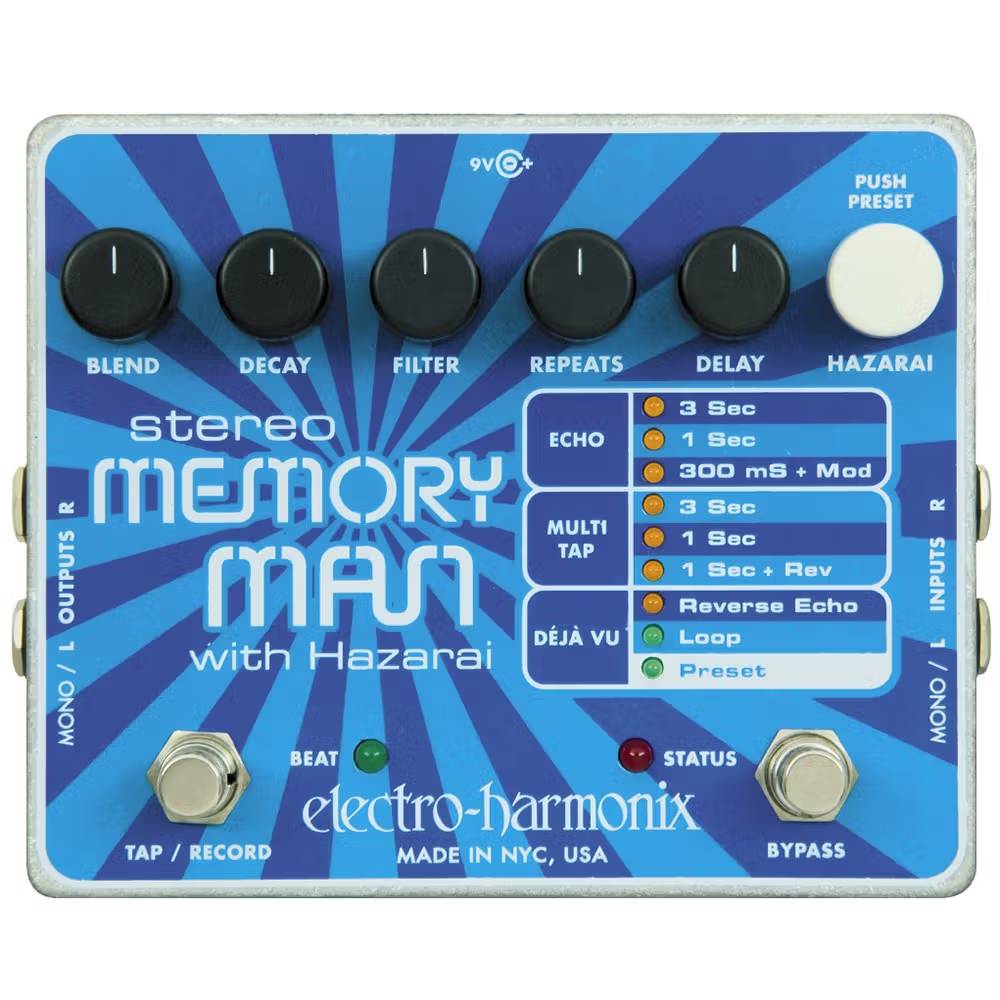 Electro Harmonix Stereo Memory Man with Hazarai Delay and Looper Pedal