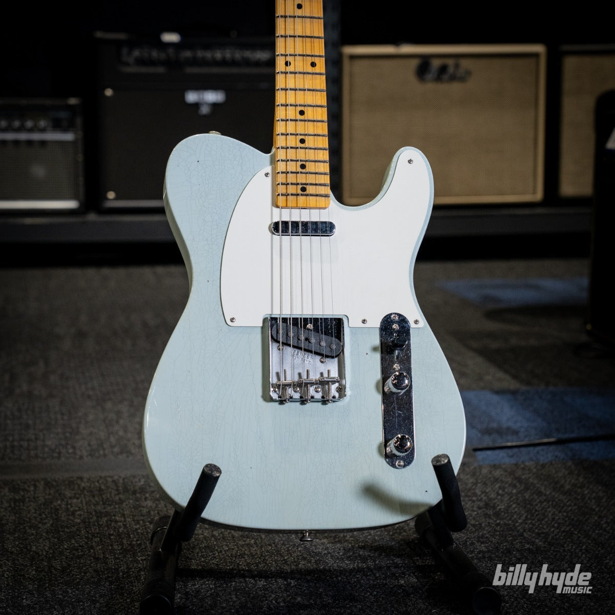 Fender Custom Shop 1955 Telecaster Journeyman Relic with Closet Classic Hardware Electric Guitar in Super Aged Sonic Blue