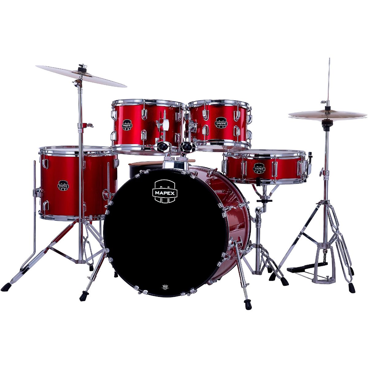 Mapex Comet 5-Piece Rock Drum Kit (22" Bass Drum) w/Cymbals and Hardware in Infra Red
