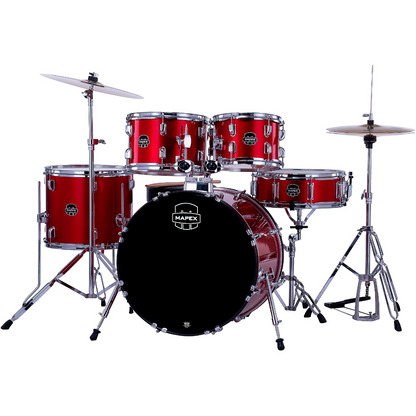 Mapex Comet 5-Piece Rock Drum Kit (22" Bass Drum) w/Cymbals and Hardware in Infra Red