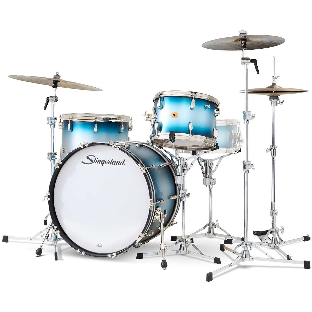 Slingerland Radio King 3-Piece Outfit Shell Pack in Blue & Silver Lacquer