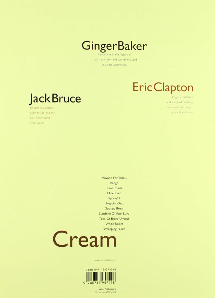 Cream The Cream of Cream Guitar Tab