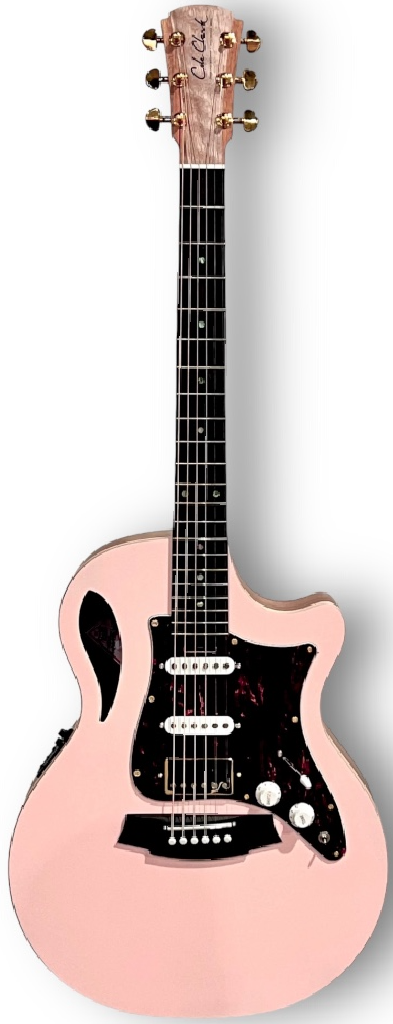 Cole Clark TL2EC-BLBLE-HSS True Hybrid model with HSS configuration in Shell Pink