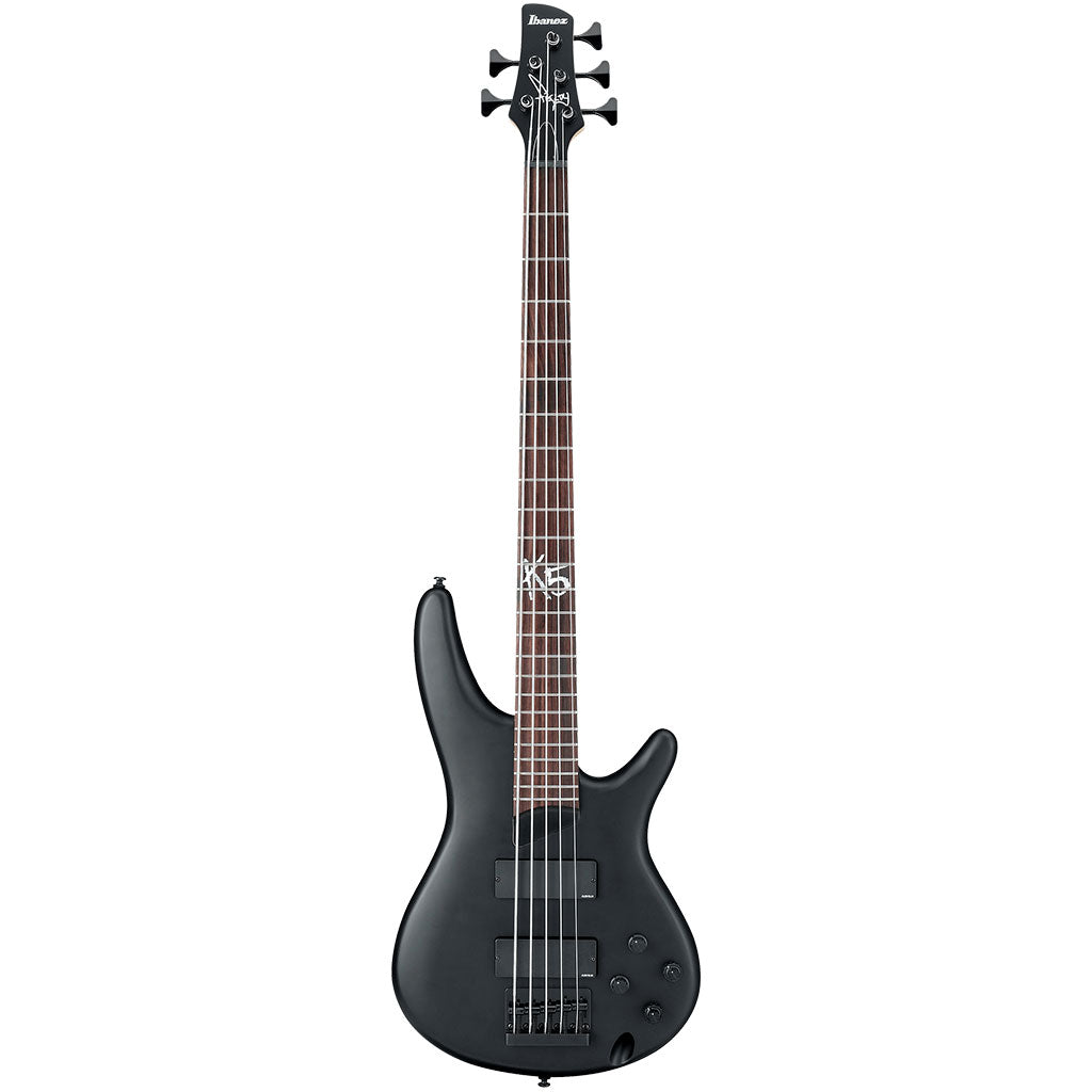 Ibanez K5 Fieldy Signature  5 String Bass  in Black Flat