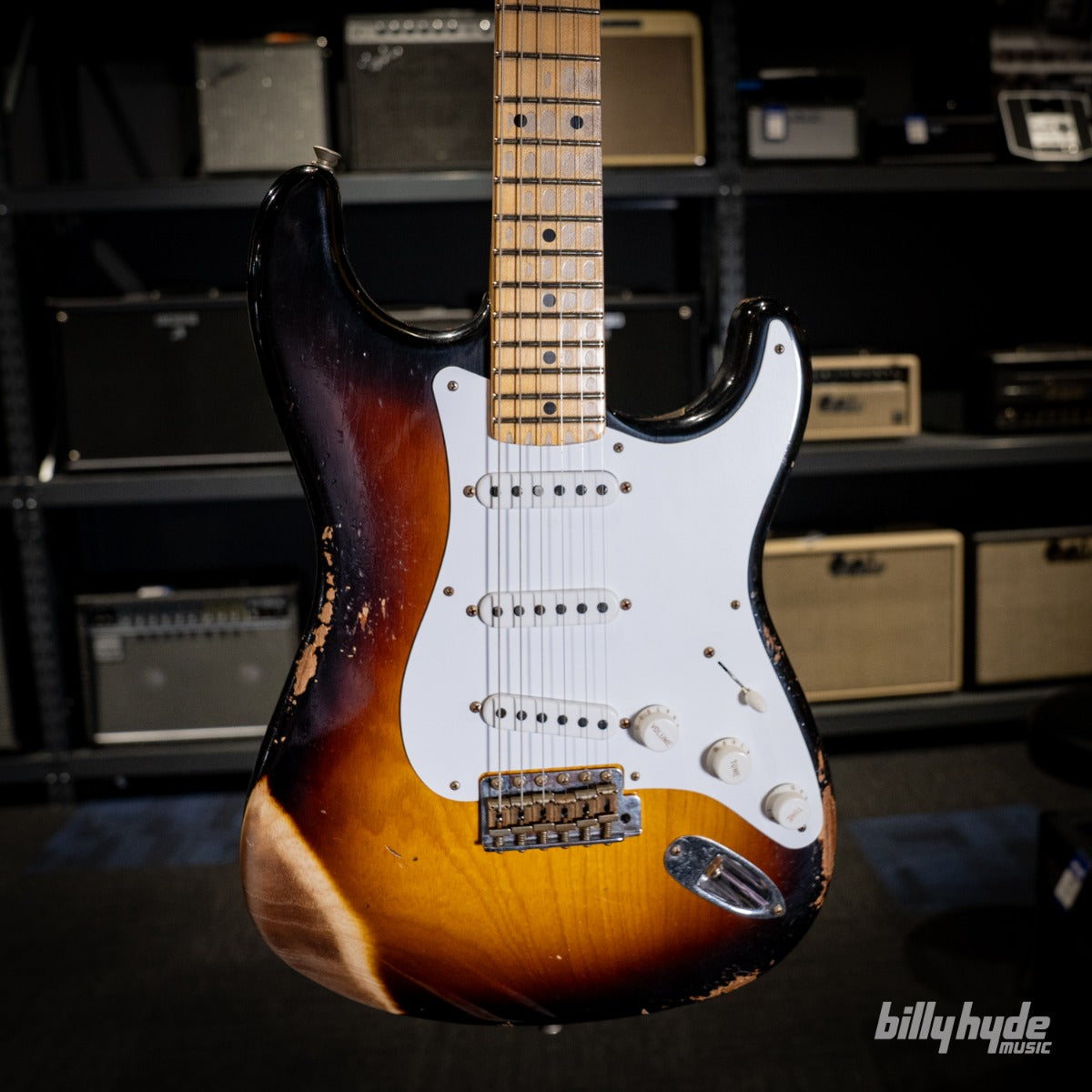 Fender Custom Shop Limited Edition 70th Anniversary 1954 Stratocaster Heavy Relic Electric Guitar in Wide-Fade 2-Color Sunburst