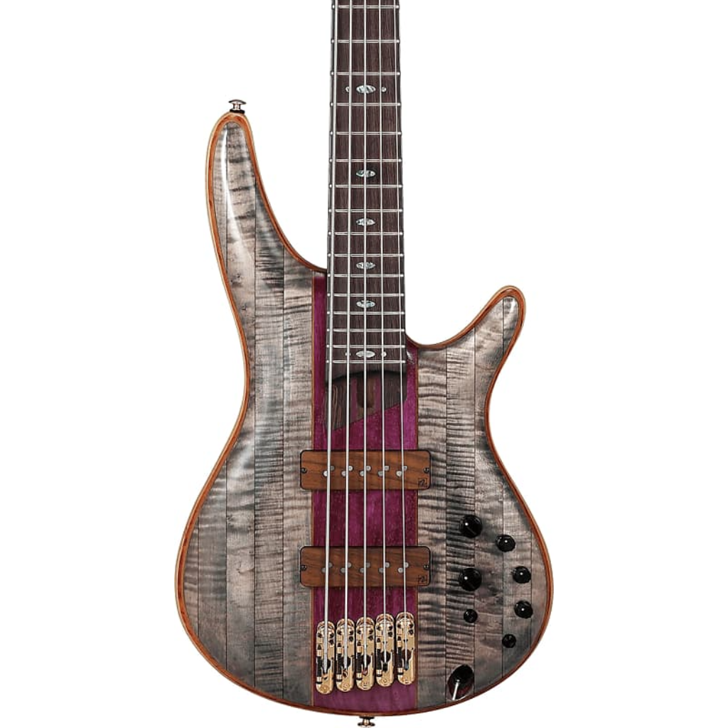Ibanez SR5CMDX Premium 5 String Electric Bass in Black Ice Low Gloss