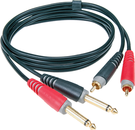 Klotz 6m unbalanced pro twin cable RCA and 1/4" jack plugs
