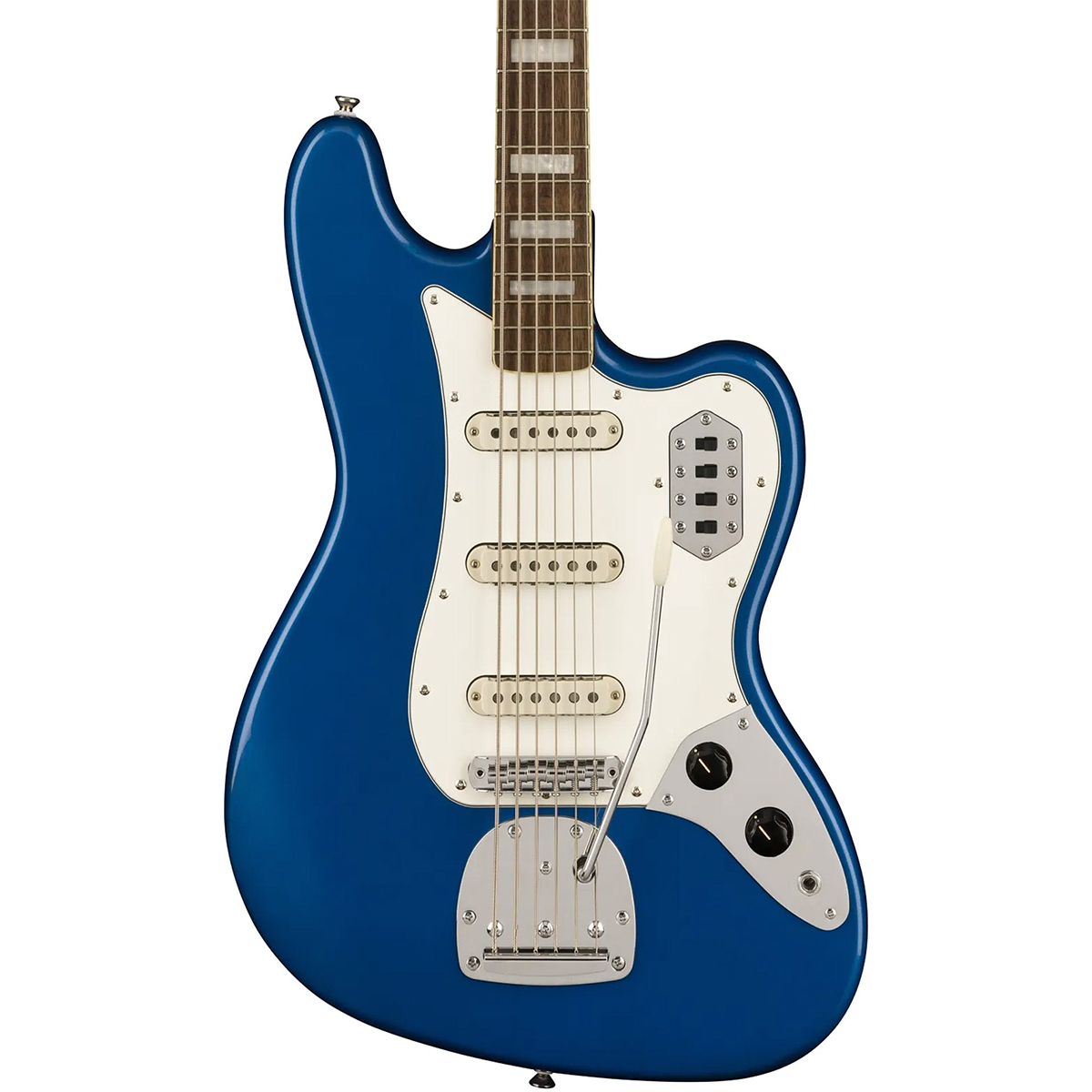 Squier FSR Classic Vibe Bass VI, Laurel Fingerboard, Parchment Pickguard, Matching Headstock in Lake Placid Blue