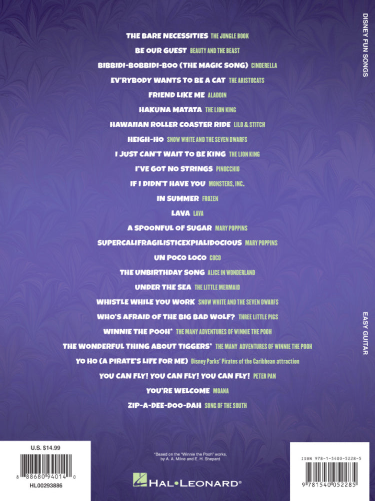 Disney Fun Songs for Easy Guitar Tab