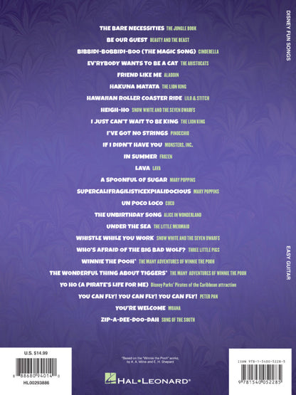 Disney Fun Songs for Easy Guitar Tab