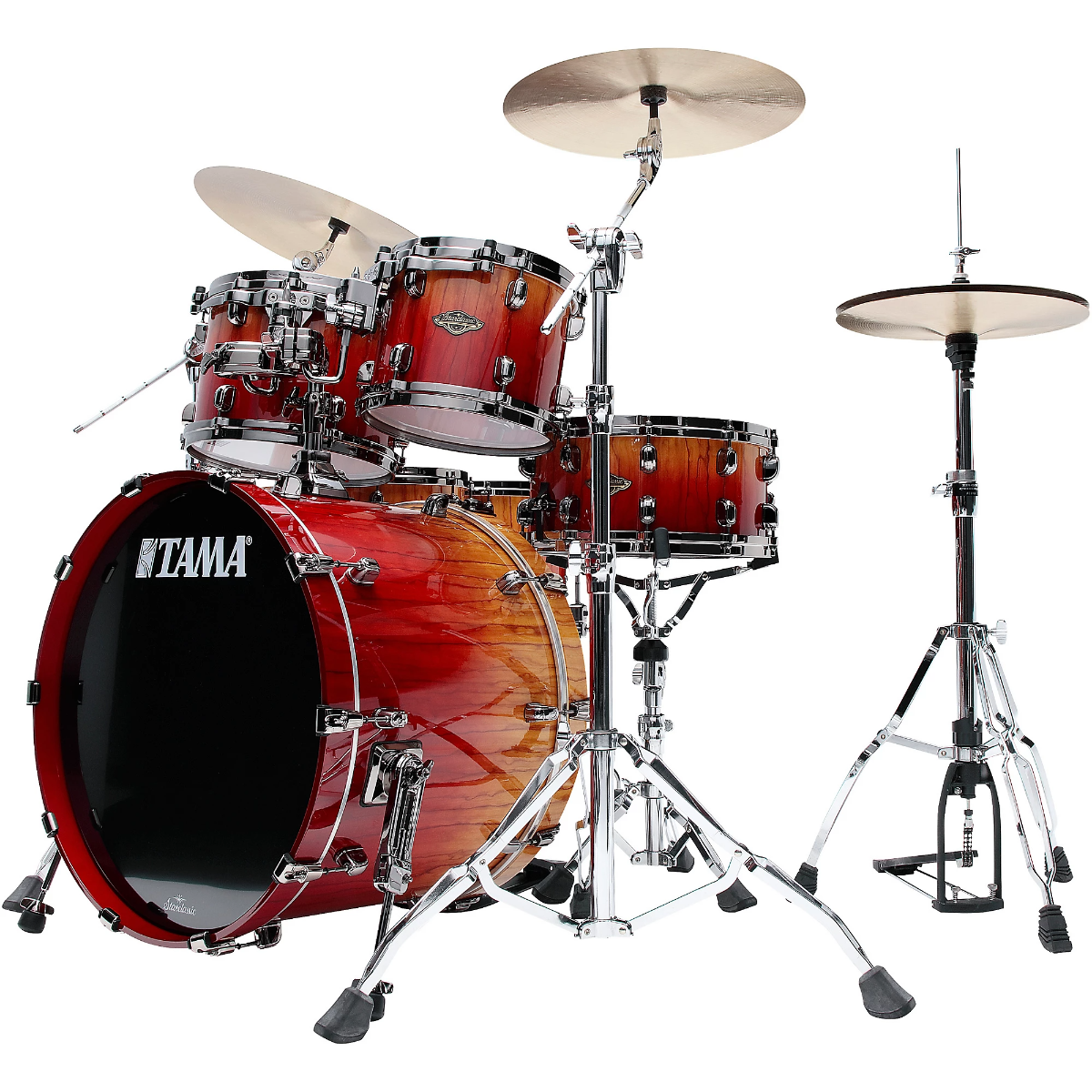 TAMA WBS52RZBBS-VBF Limited Edition Starclassic Walnut/Birch 5-Piece Shell Pack  in Vermilion Bosse Fonce Fade