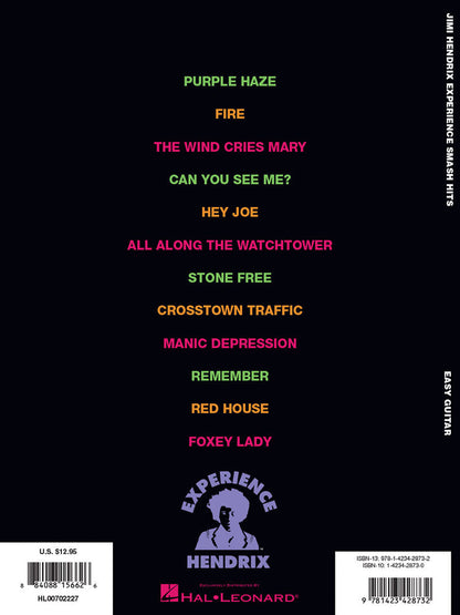 Jimi Hendrix Experience Smash Hits Easy Guitar Riffs And Solos