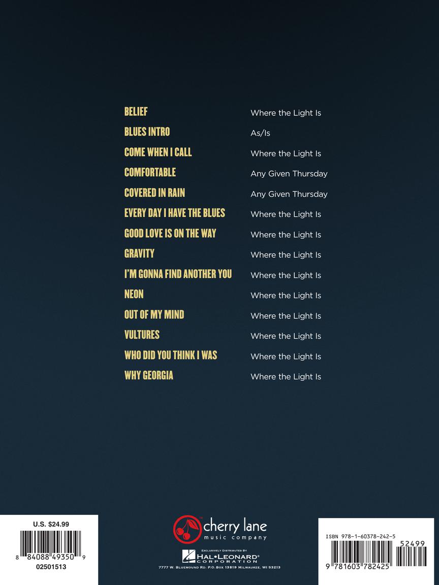 John Mayer Live The Great Guitar Performances Guitar Tab Pili