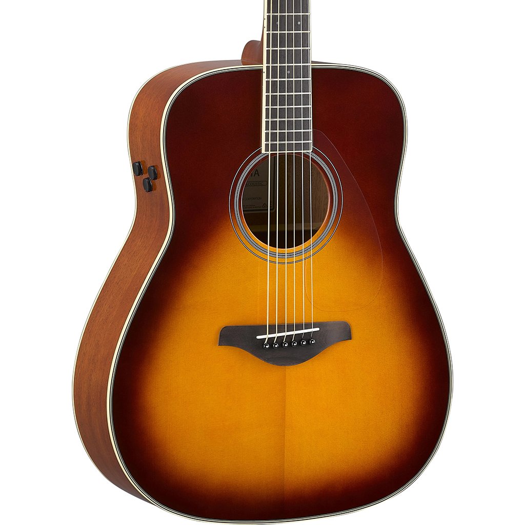Yamaha FG-TA TransAcoustic Dreadnaught Guitar in Brown Sunburst