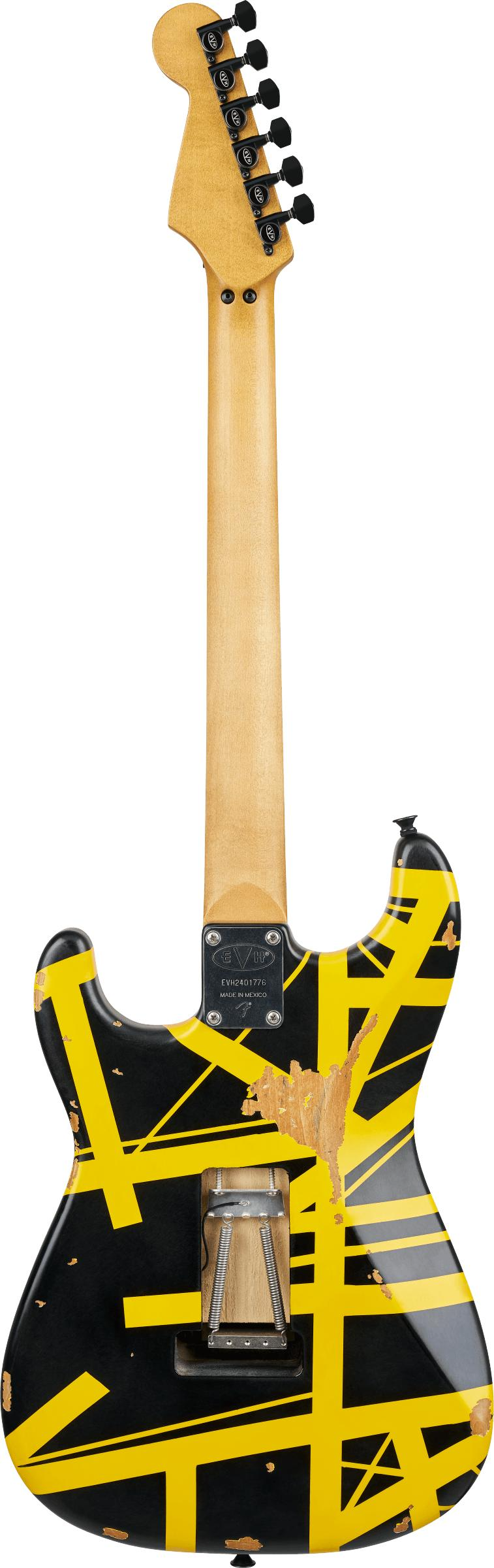 EVH Limited Edition Striped Series Frankenstein Frankie Electric Guitar in Black with Yellow Stripes, Aged
