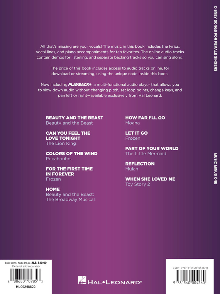 Disney Songs For Female Singers MMO BK/OLA