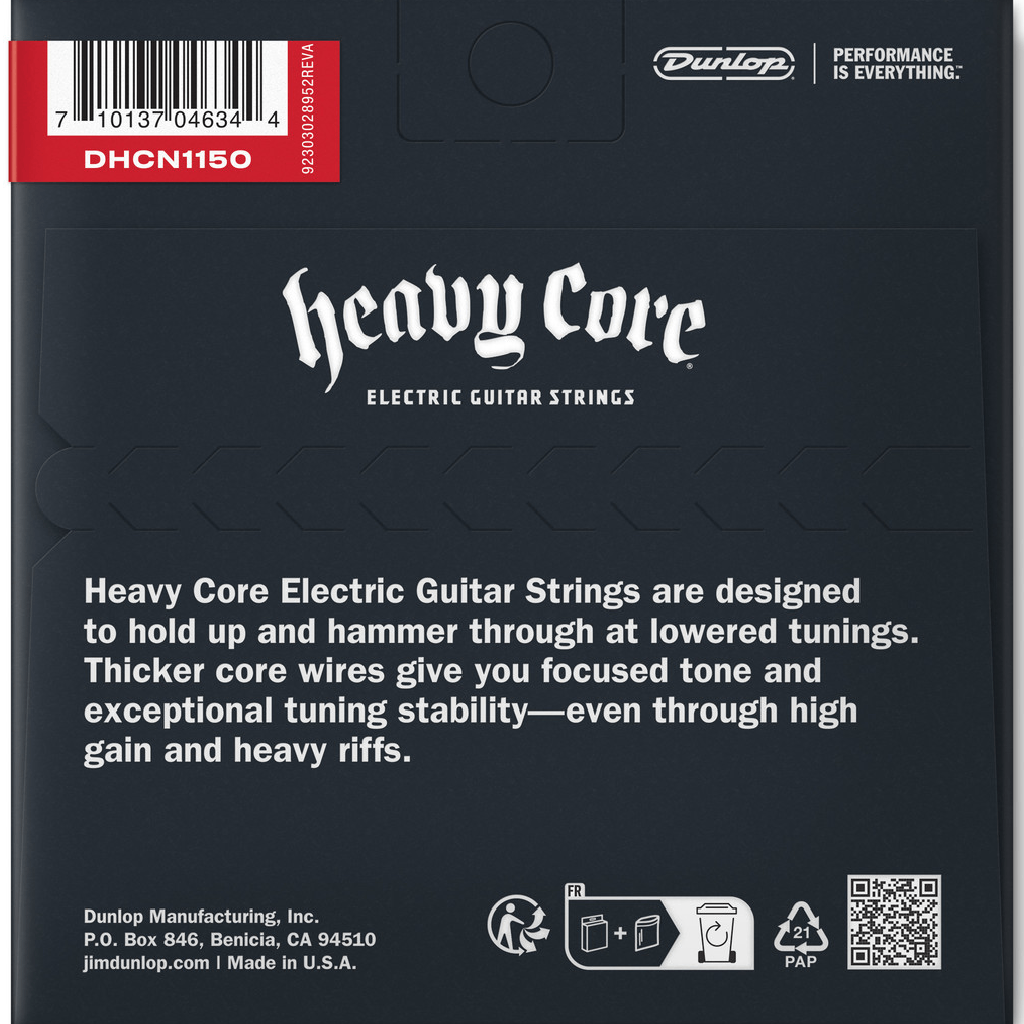 Jim Dunlop Heavy Core Nickel Wound Guitar Strings 11-50 Gauge