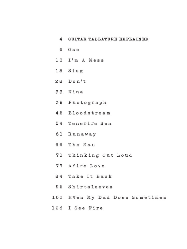 Ed Sheeran X Guitar Tab Recorded Version