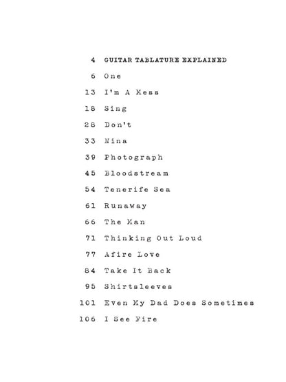 Ed Sheeran X Guitar Tab Recorded Version
