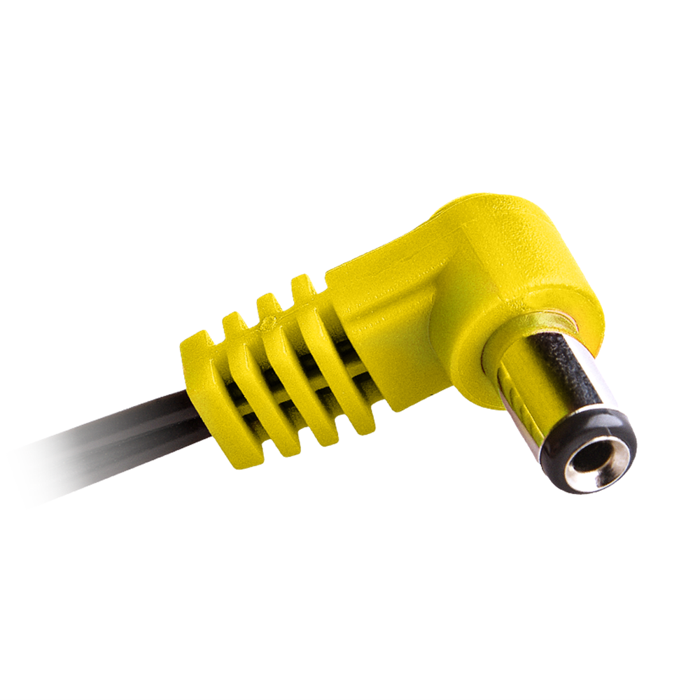 CIOKS 3050 Type 3  5,5/2,5mm Centre Negative DC Plug L Shape 50cm in Yellow
