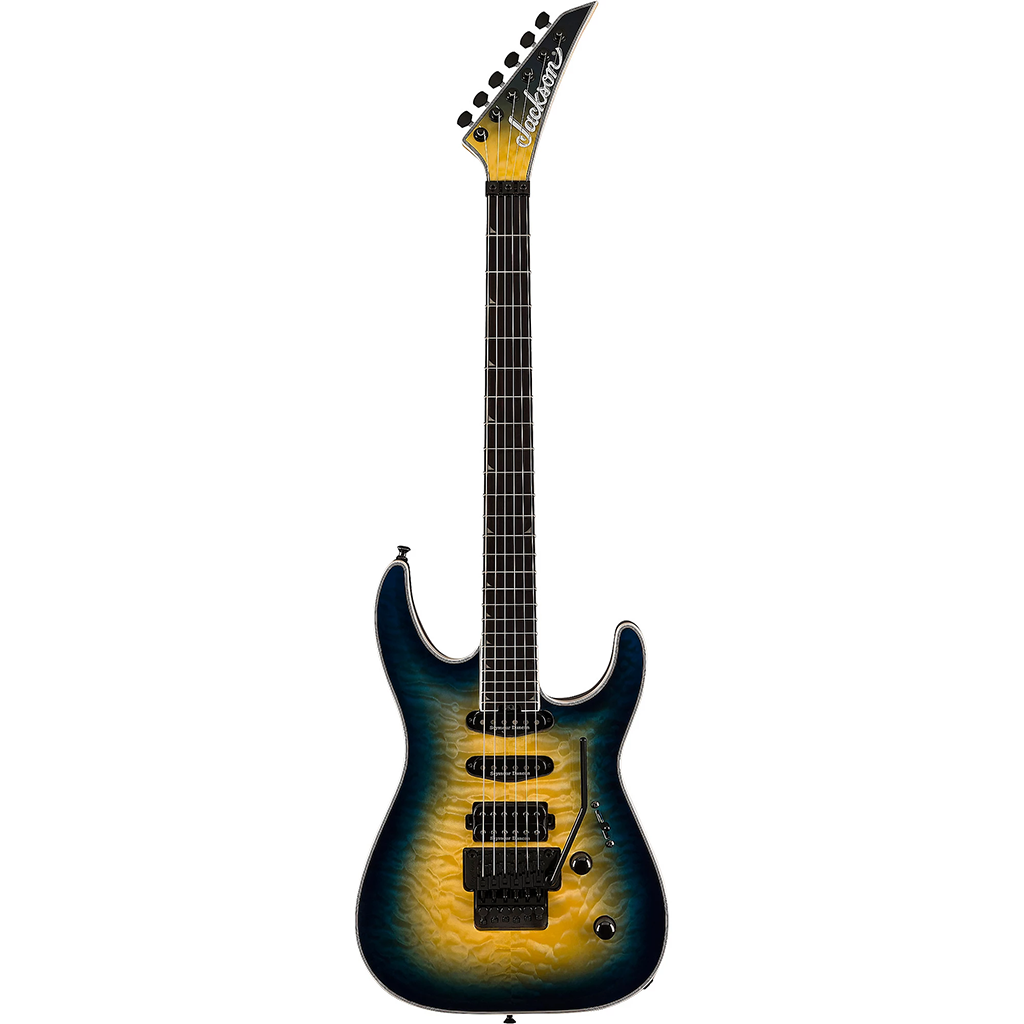 Jackson Pro Plus Series Soloist SLA3Q Electric Guitar in Amber Blue Burst