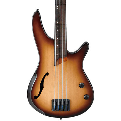 IBANEZ SRH500F 4 String ELECTRIC BASS GUITAR in Natural Browned Burst Flat