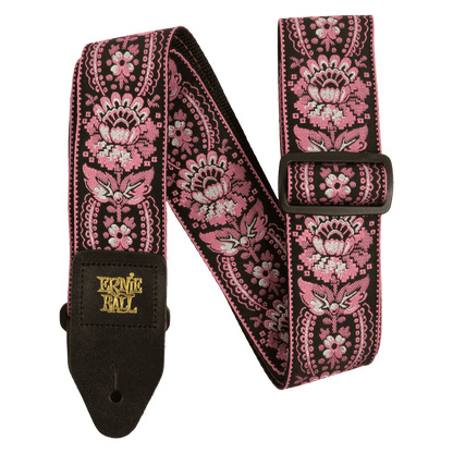 Ernie Ball Classis Jacquard Guitar Or Bass Strap in Pink Orleans
