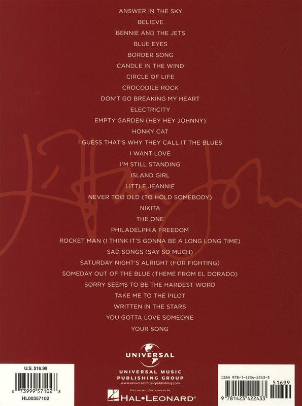 Elton John Anthology 2nd Edition Easy Piano