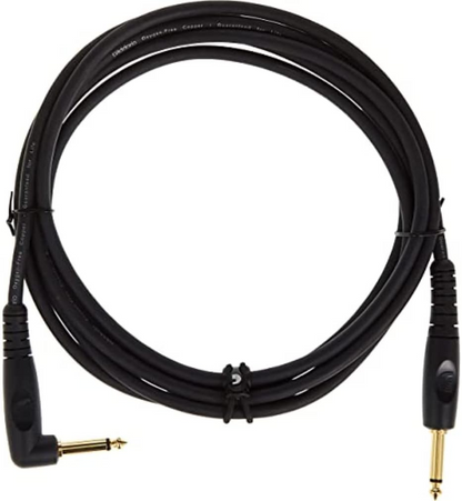 D'Addario Planet Waves 10' Custom Series Straight Right Angle Instrument Cable