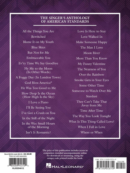 The Singer's Anthology of American Standards Soprano Edition BK/OLA