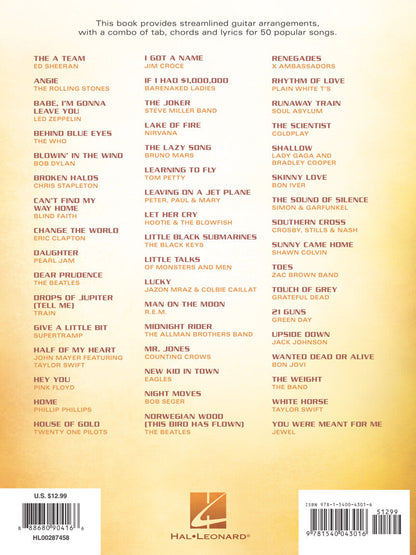 Simple Acoustic Songs The Easiest Easy Guitar Songbook Ever