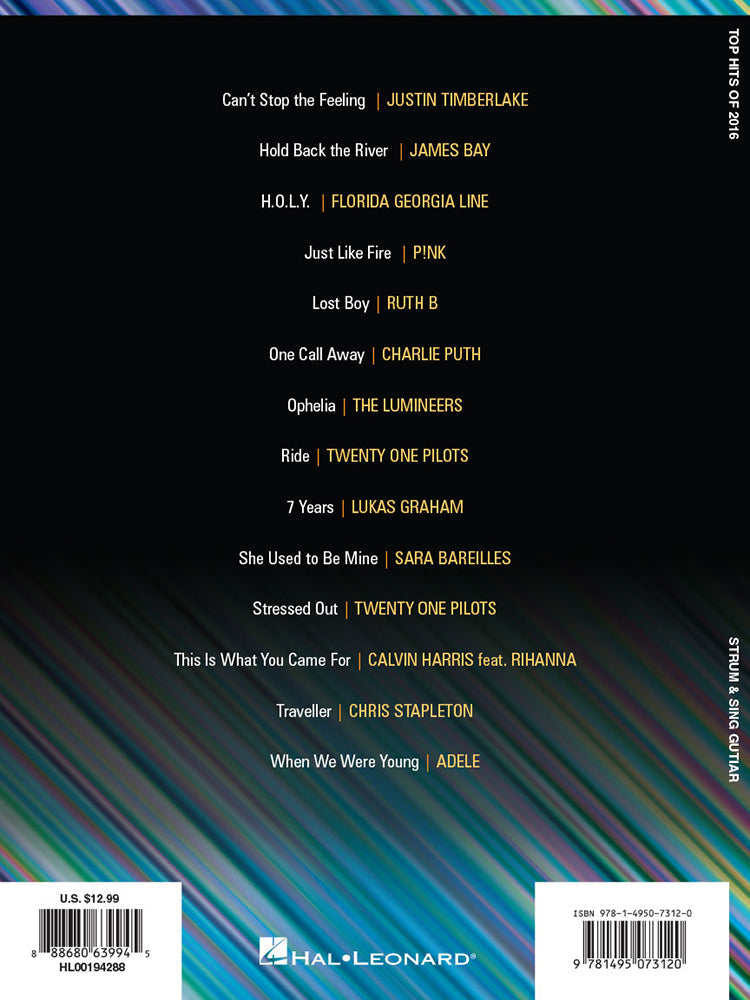 Top Hits Of 2016 Strum & Sing Guitar