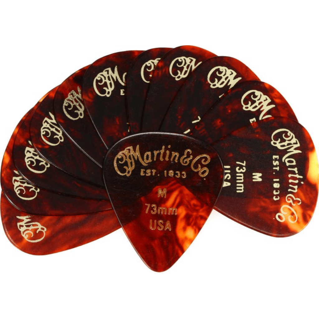 Martin Celluloid Faux Tortoise Picks .73mm 12 Pack