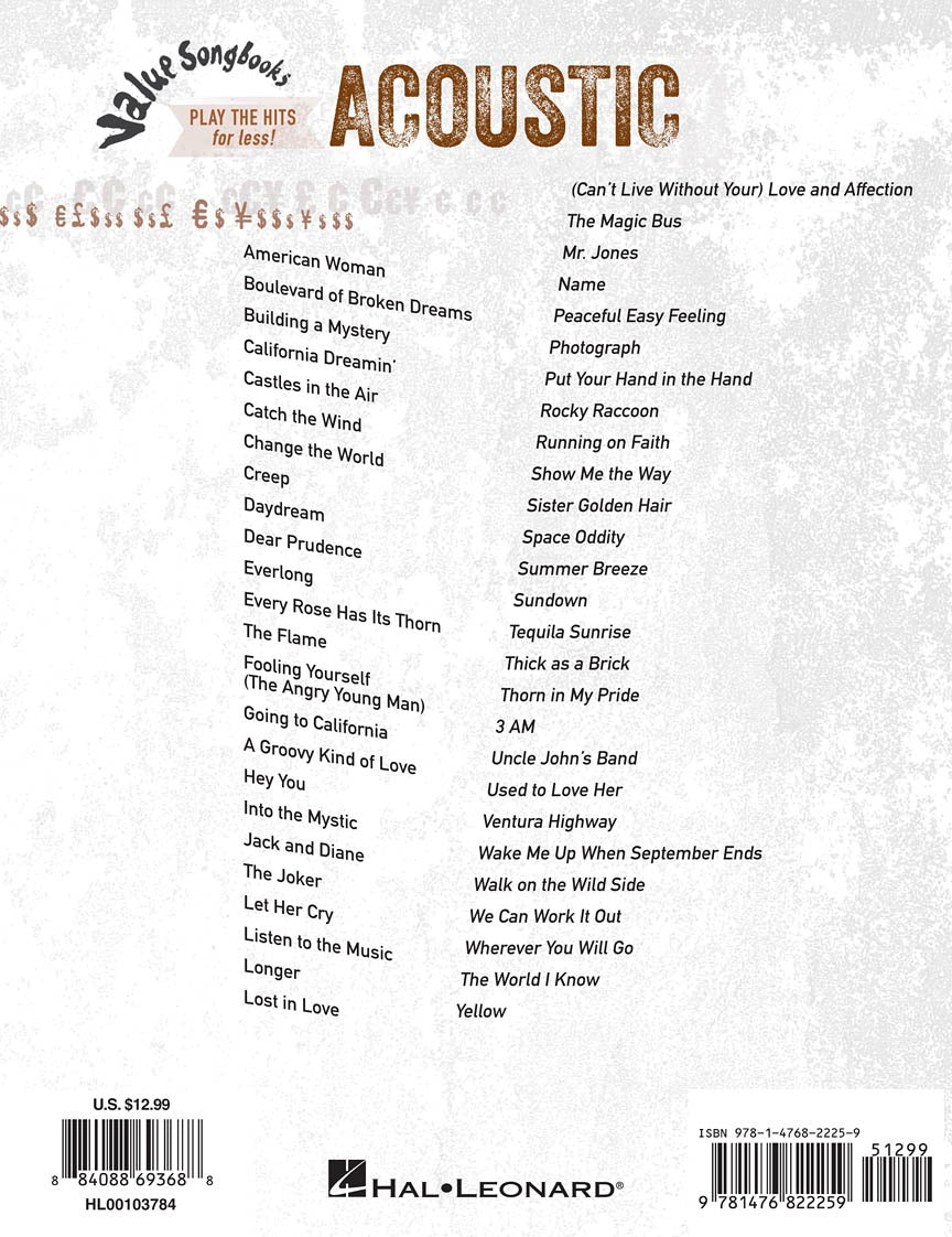 Value Songbooks Acoustic PVG