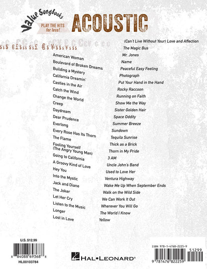Value Songbooks Acoustic PVG