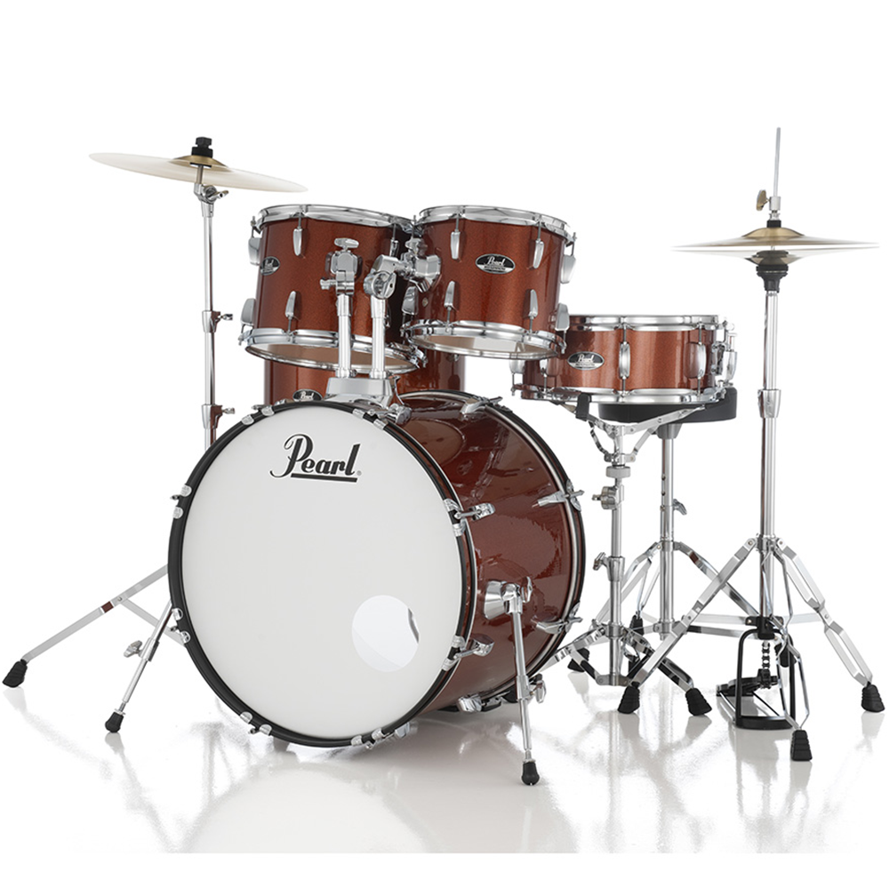 Pearl Roadshow-Plus 5-Piece Drum Kit with Pearl Cymbal Pack in Burnt Orange Sparkle