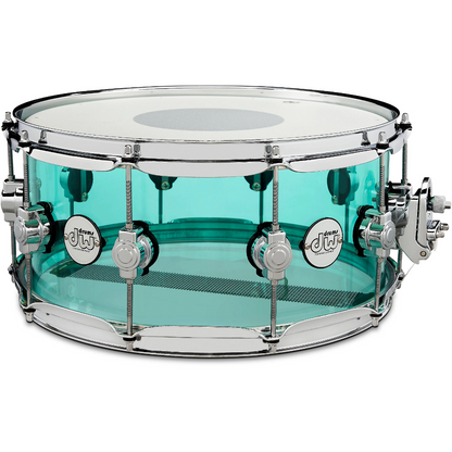 DW Design Series Acrylic 6.5" x 14" Sea Glass Snare Drum