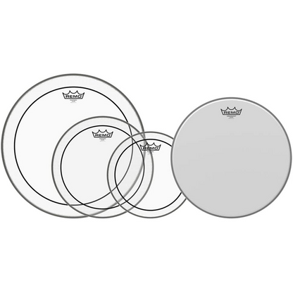 Remo Pro Pinstripe Clear 10" 12" 16" FREE 14'' Ambassador Coated Pack Drum Head
