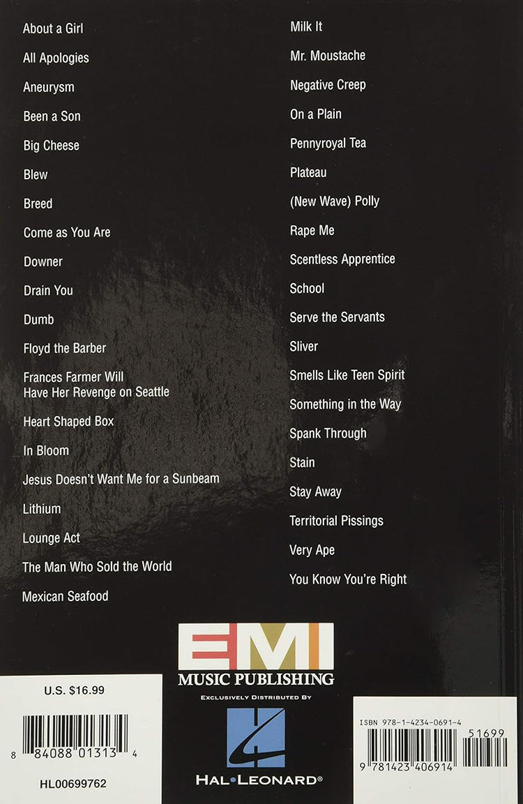 Nirvana Guitar Chord Songbook
