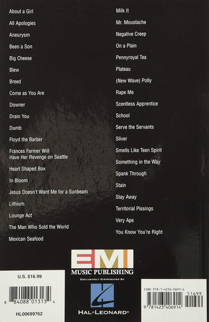 Nirvana Guitar Chord Songbook