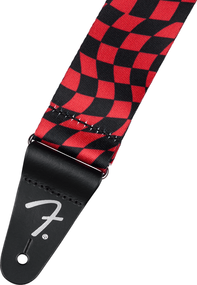 Fender Wavy Checkerboard Polyester Strap in Red