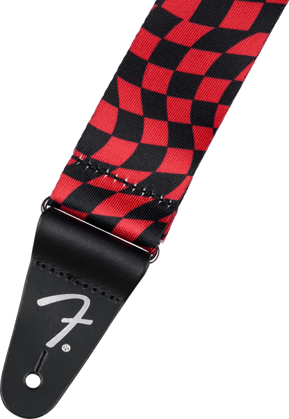 Fender Wavy Checkerboard Polyester Strap in Red